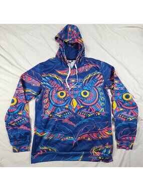 INTO THE AM Electric Owl Hoodie 2XL Party Rave Festival Graphic Fleece Casual